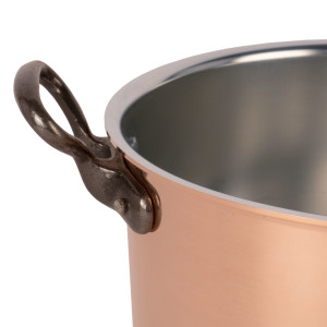 Verzinnter Suppentopf aus Kupfer mit Deckel &Oslash; 24 cm 6 Liter
