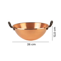 B-Ware - Schlagschüssel aus Kupfer Ø 26 cm, mit zwei Gusseisengriffen
