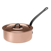 B-Ware - Verzinnte Kupfer Schmorpfanne mit Deckel Ø 28 cm H 8 cm 4,5 Liter