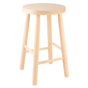 Cuisine Romefort - Tabouret Rond en hêtre Massif Non traité - Hauteur 50 cm - Tabouret de Travail, Tabouret de Guitare