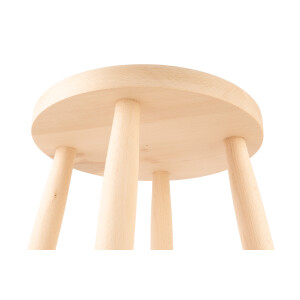 Cuisine Romefort - Tabouret Rond en hêtre Massif Non traité - Hauteur 50 cm - Tabouret de Travail, Tabouret de Guitare