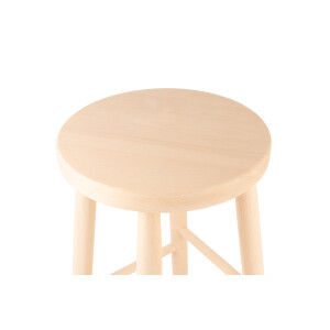 Cuisine Romefort - Tabouret Rond en hêtre Massif Non traité - Hauteur 50 cm - Tabouret de Travail, Tabouret de Guitare