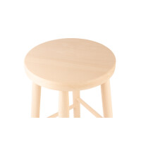 Cuisine Romefort - Tabouret Rond en hêtre Massif Non traité - Hauteur 50 cm - Tabouret de Travail, Tabouret de Guitare
