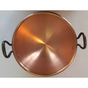 Schlagschüssel, Eiweißschüssel aus Kupfer Dickwandig  mit Gusseisen griffen Ø 26 cm 3 Liter
